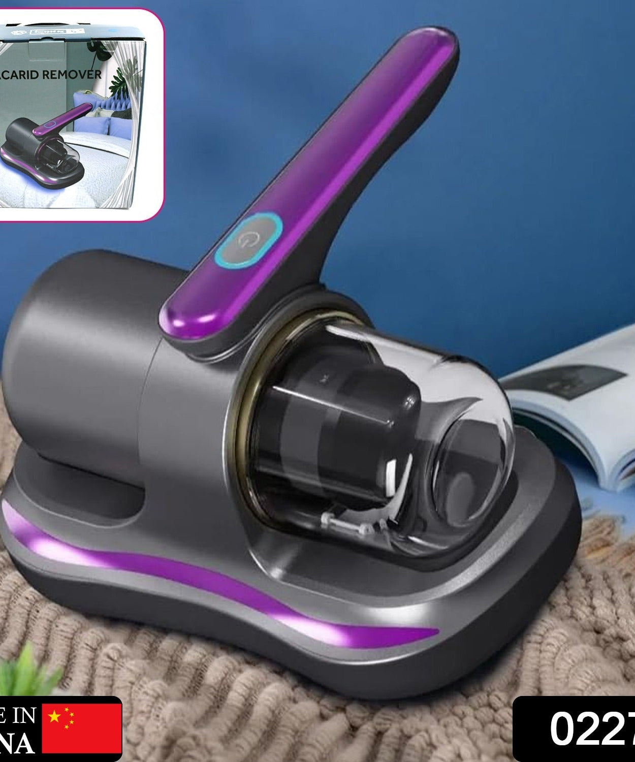 Powerful Suction Portable Handheld Vacuum Cleaner - Low Noise Vacuum Cleaner for Bed - Cordless Vacuum Cleaner for Car Seat Crevices Pillows, Mattresses, Sofas Wireless Anti Dust and Mite Cleaner