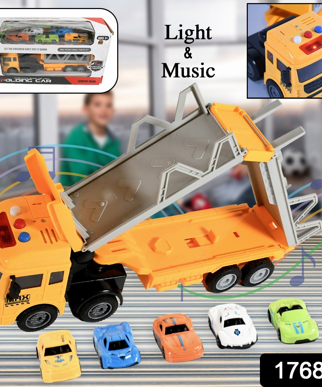 Realistic Long-Haul Toy Vehicle Transport Playset with Lights and Sound
