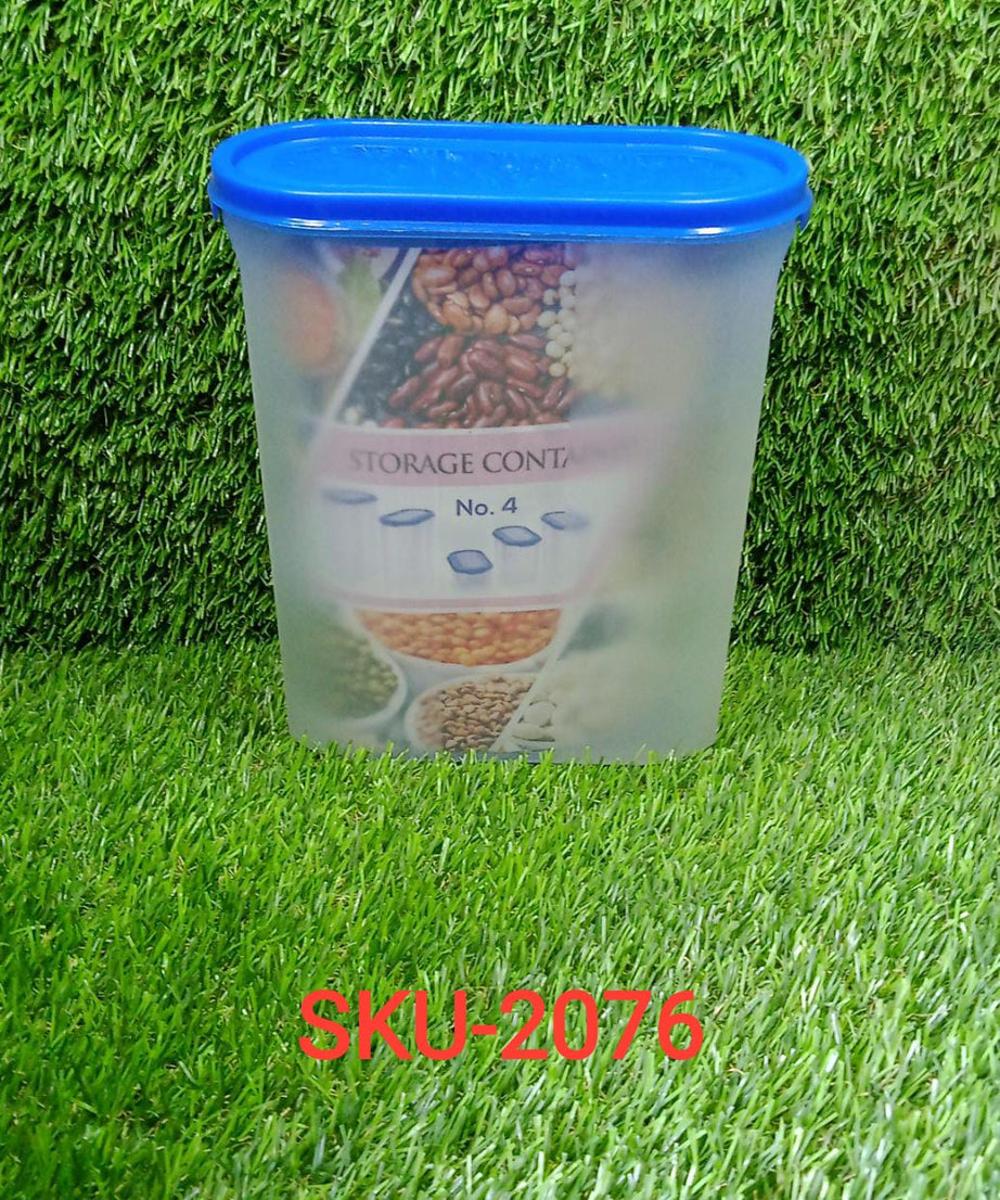 Transparent airtight container for food storage, 2000 ml capacity.