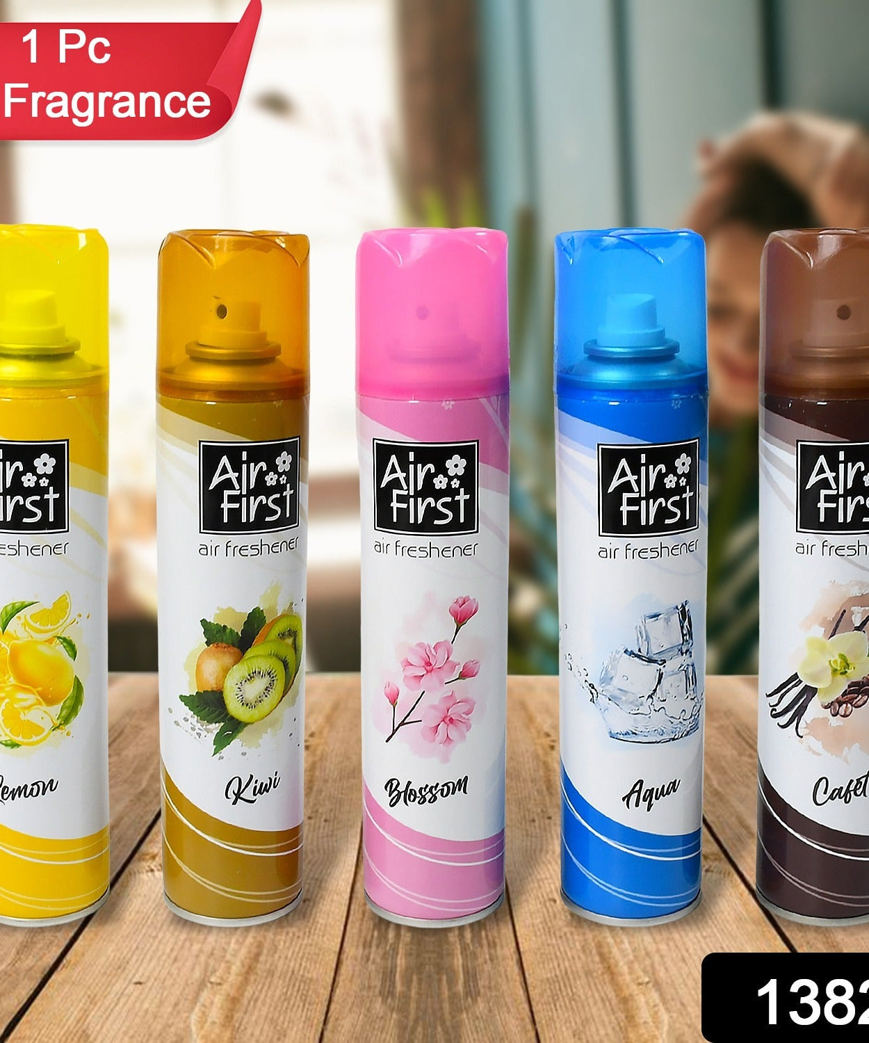 Air Freshener  | Used In Office, Home, Hotels, Banquets, Carpet Etc, Room Spray Air Freshener, Mix Fragrance Lemon, Kiwi, Blossom, Aqua, Cafet (300 Ml Approx / 1 Pc)