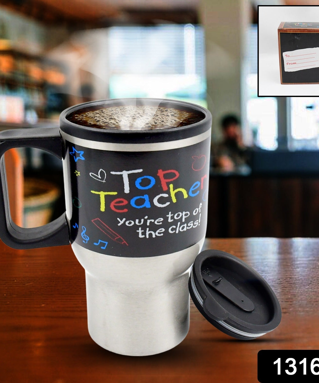 Stainless Steel Insulated Travel Mug - Double-Walled Vacuum Cup with Lid & Handle