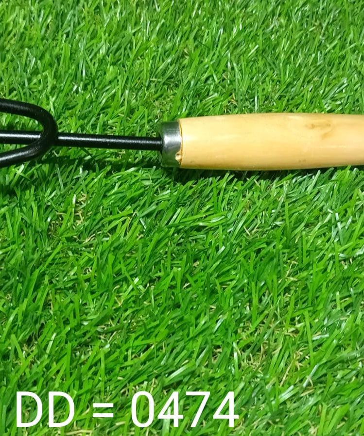 Heavy-duty black hand cultivator for soil.