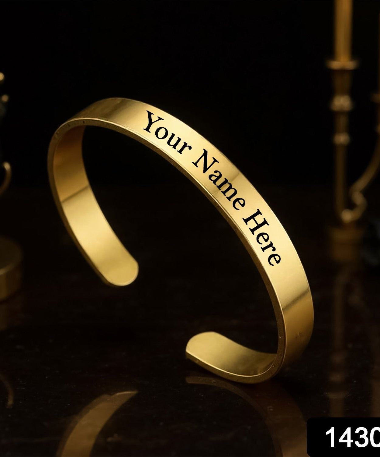 Customized / Personalized Stylish Kada Bracelets (1 Pc / Golden)