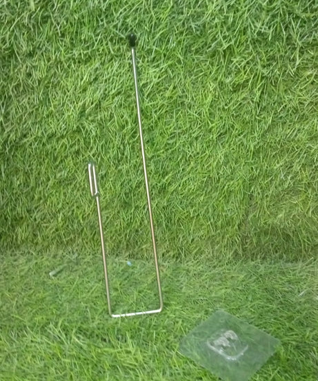 Self-adhesive stainless steel towel bar and paper roll holder for kitchen or bathroom use.