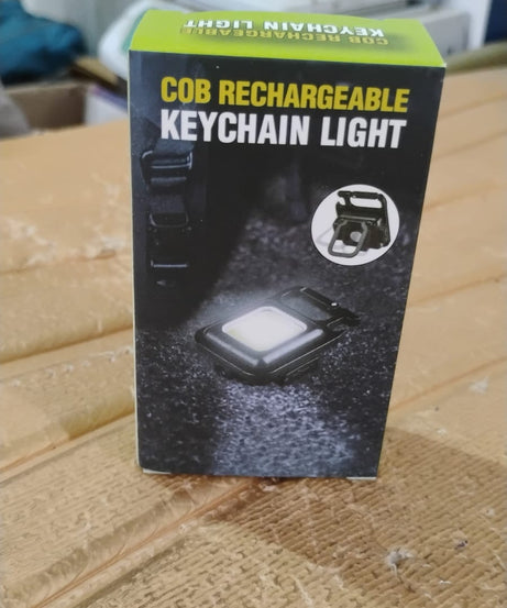 Mini Rechargeable Keychain Flashlight - 4 Light Modes with Folding Bracket & Magnetic Base