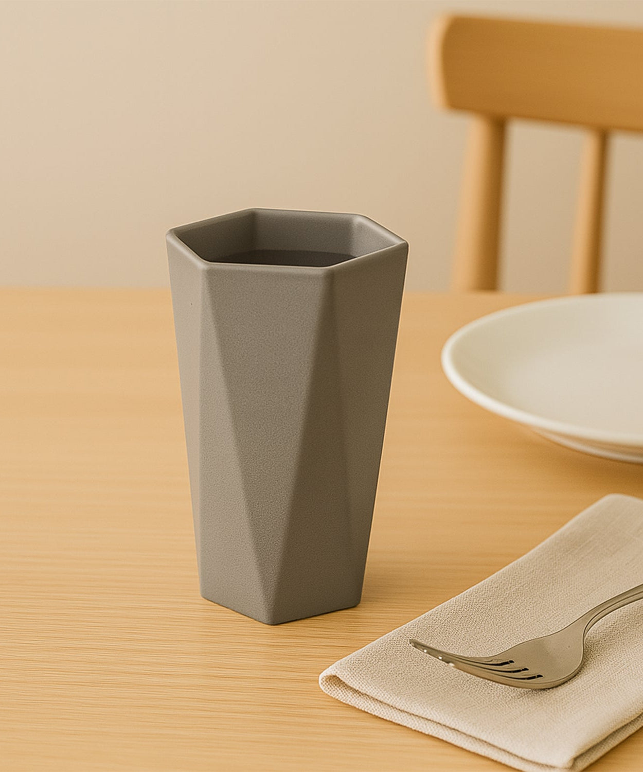 Hexagon Shape Small Plastic Drinking Glass (1 Pc)