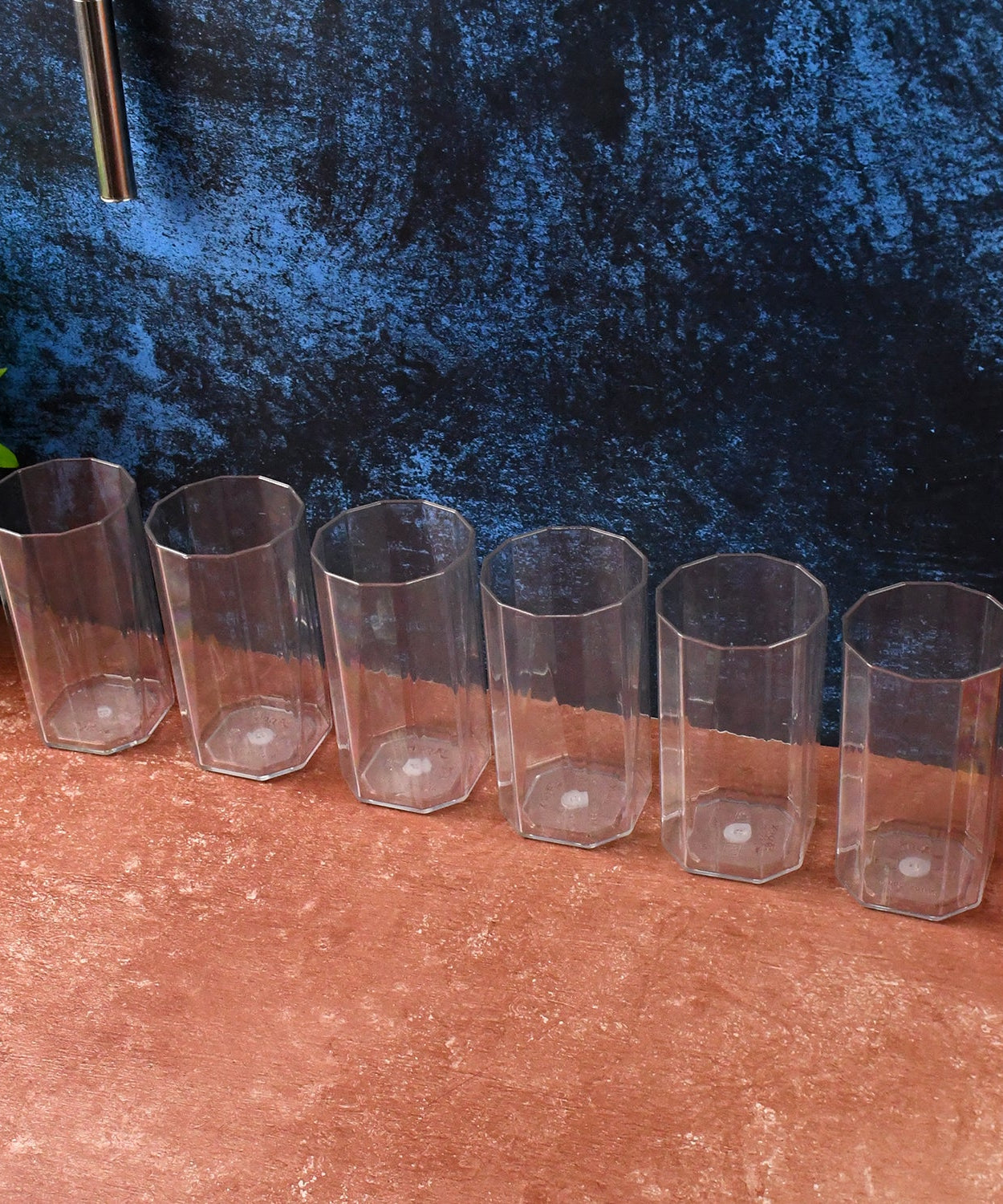Metro Pattern Plastic Water Glasses