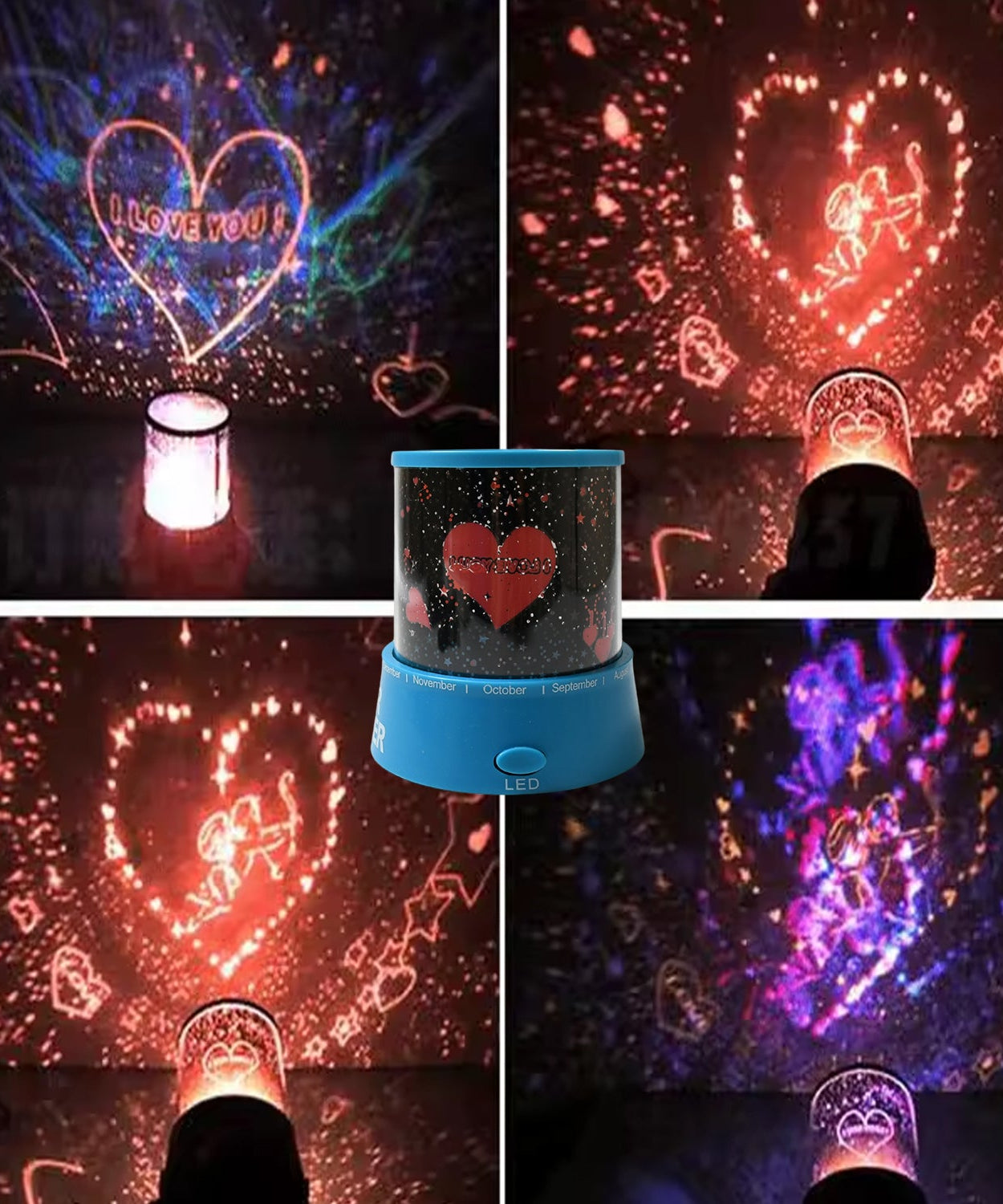 LED Projector Night Light Amazing Lamp, 3 Battery operated lamps, Rotation With the music Function, Master for Kids Bedroom Home Decoration Night Romantic Gift (Battery Not Included / 1 pc)
