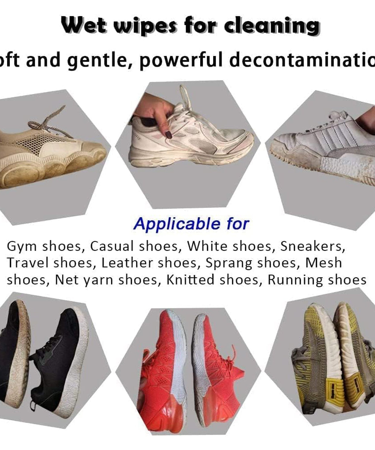 Cleaning wipes for shoes, travel size, and portable