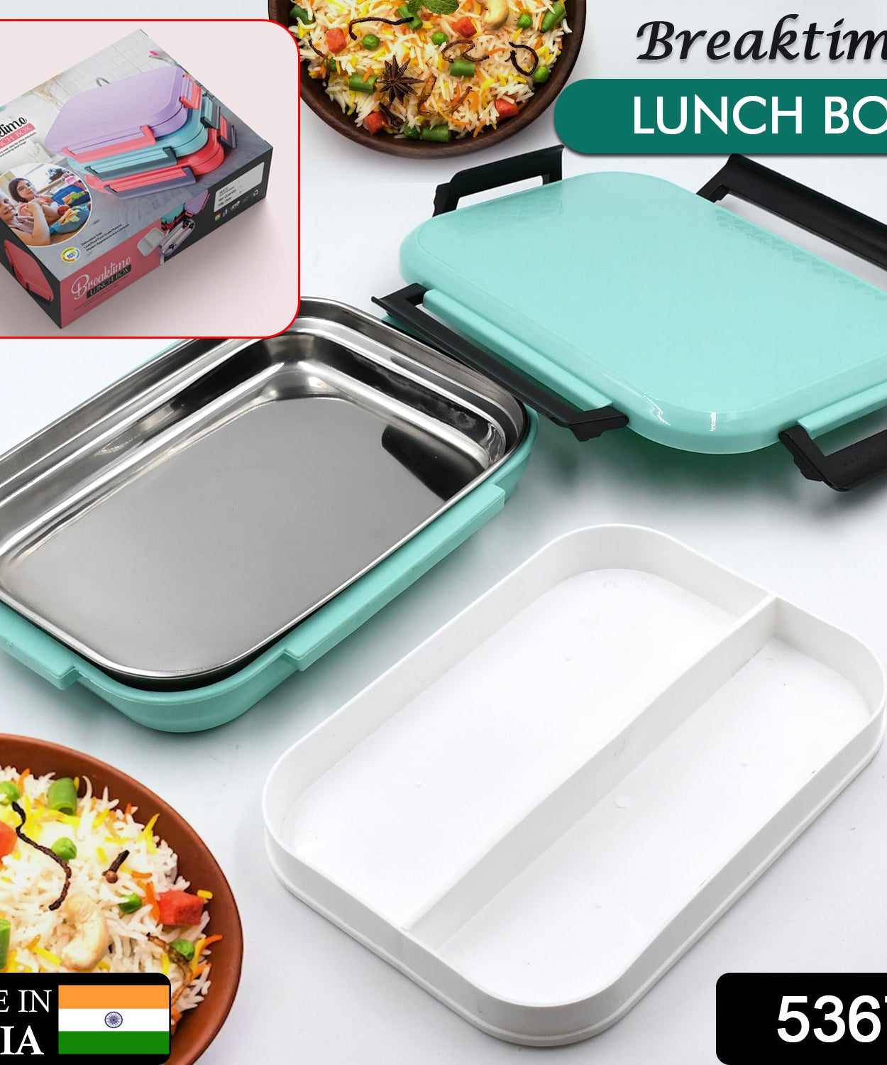 Durable lunch box set for carrying meals to school or work
