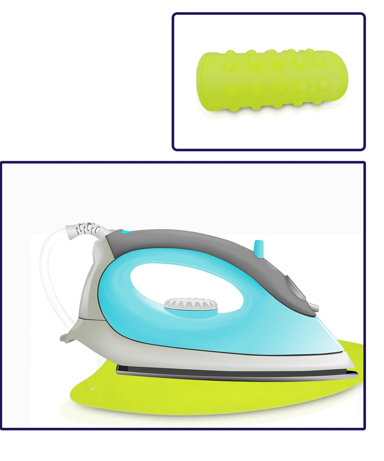 Heat-resistant silicon mat for use with hot appliances.