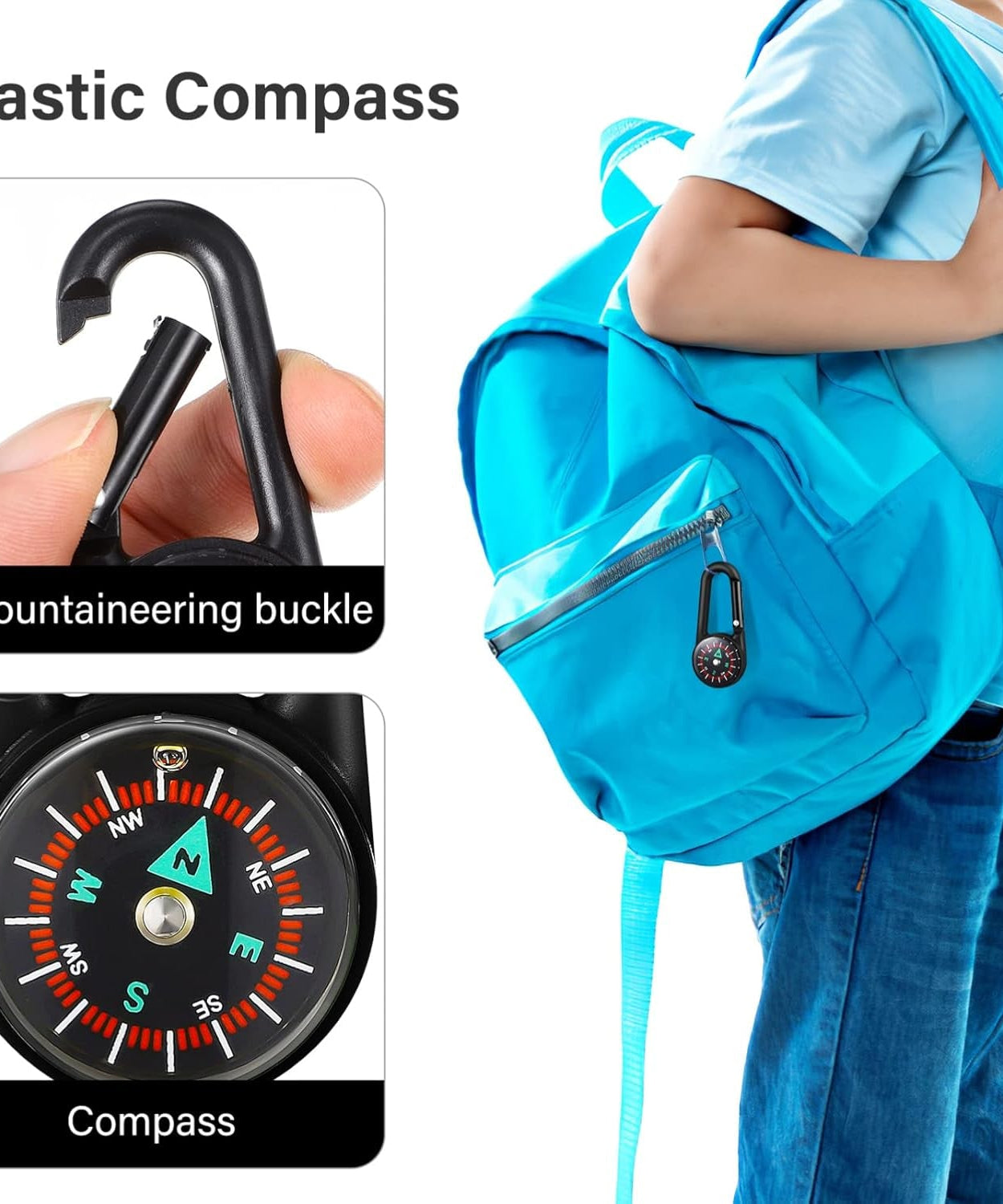 Clip Snap Hook Mini Compass (1 Pc / Mix Design)