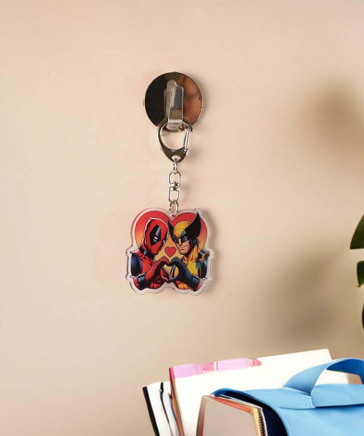 Stylish Acrylic Cartoon Character Keychain with Metal Clip (1 Pc)