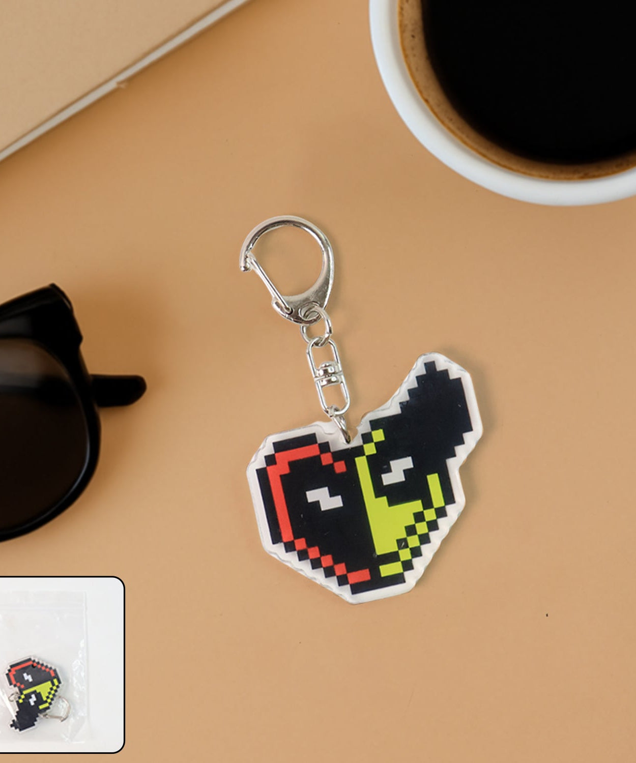 Pixel Art Acrylic Cartoon Keychain