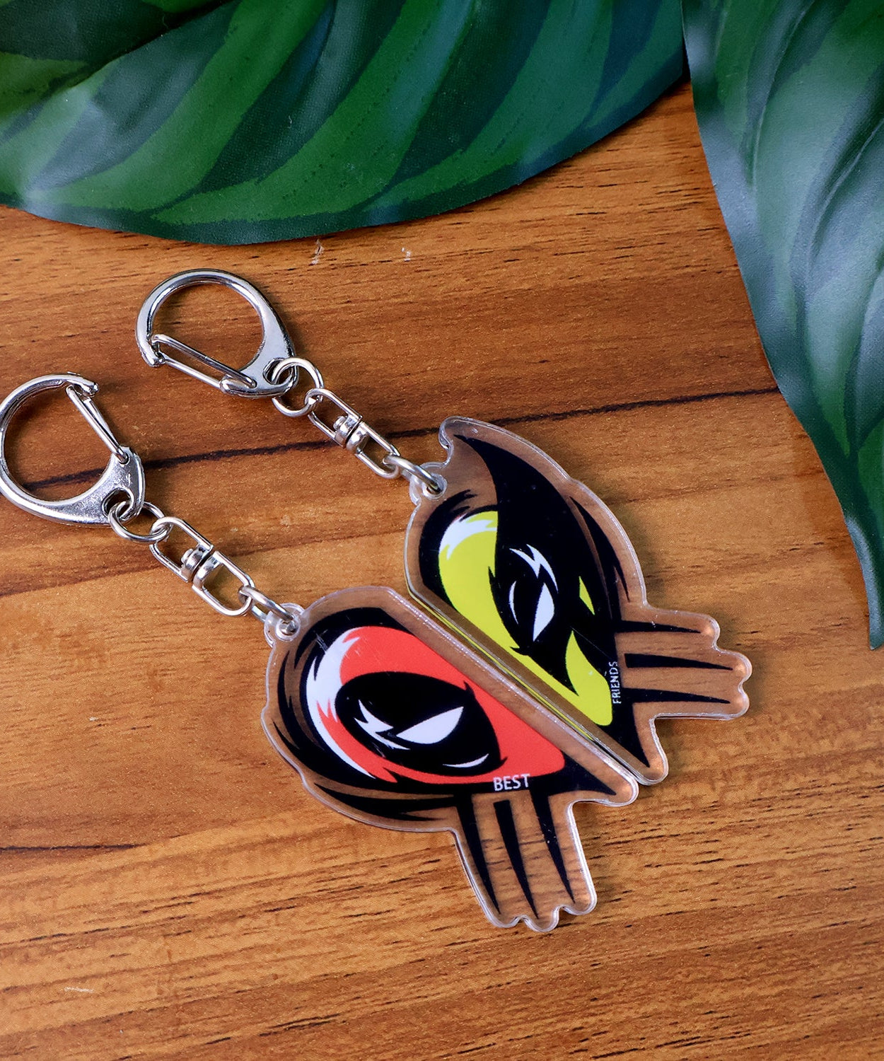2-in-1 Best Friends Matching Acrylic Breakable Keychain