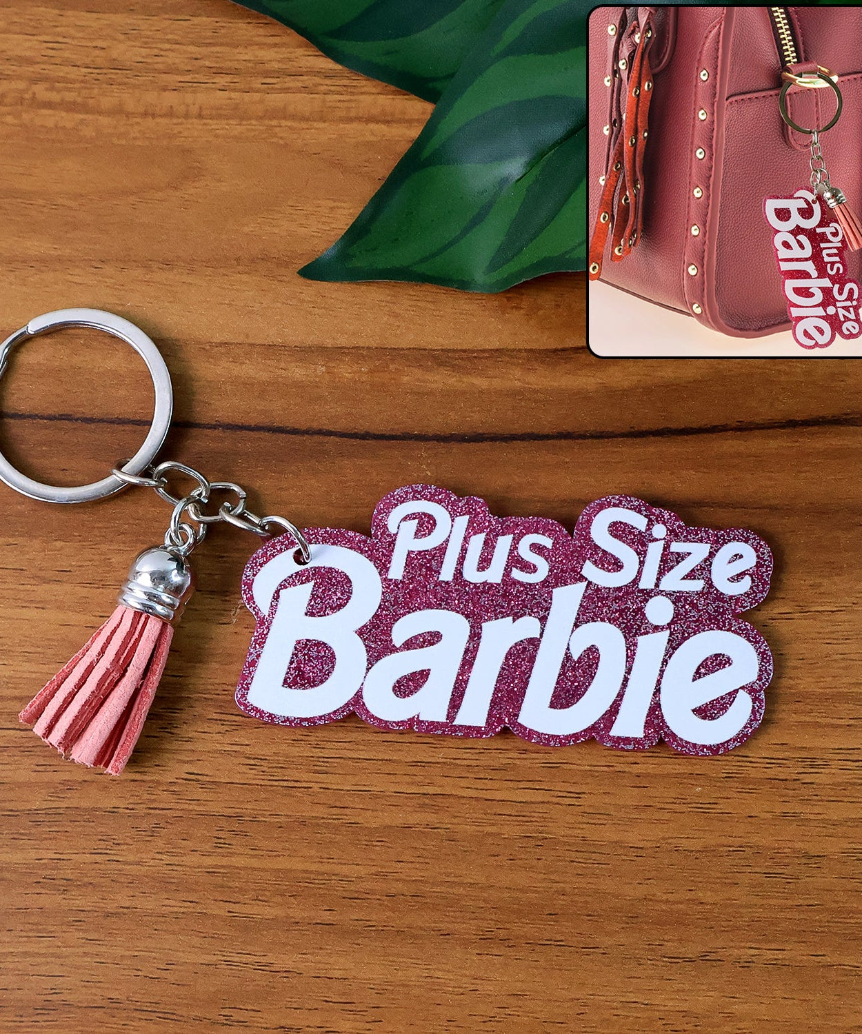 Glitter Text Keychain