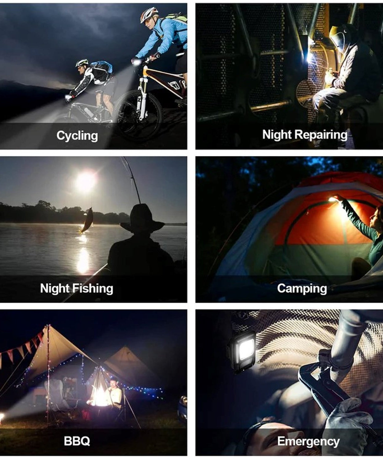 Mini Rechargeable Keychain Flashlight - 4 Light Modes with Folding Bracket & Magnetic Base