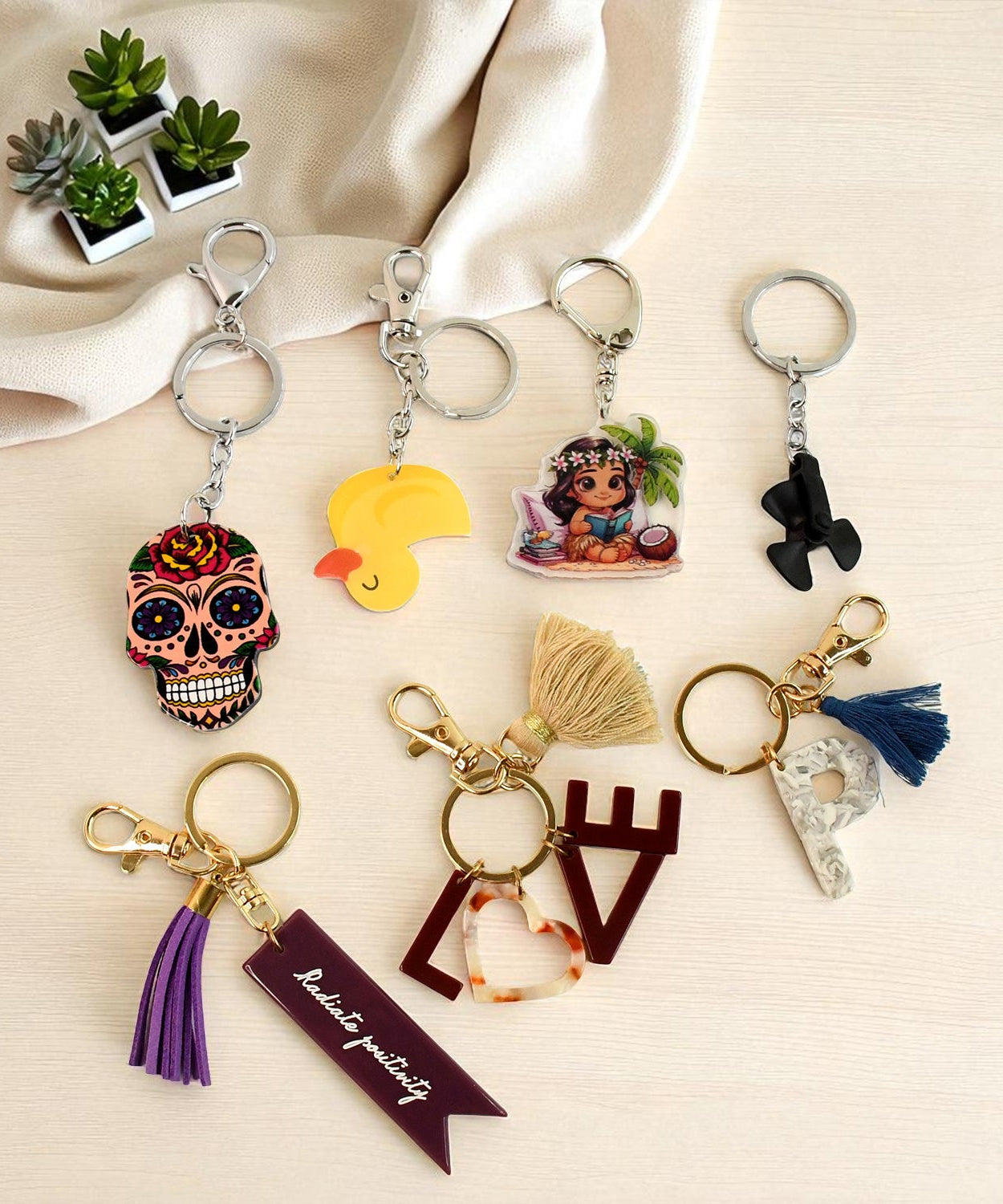  Animal Theme Designer Keychains Set