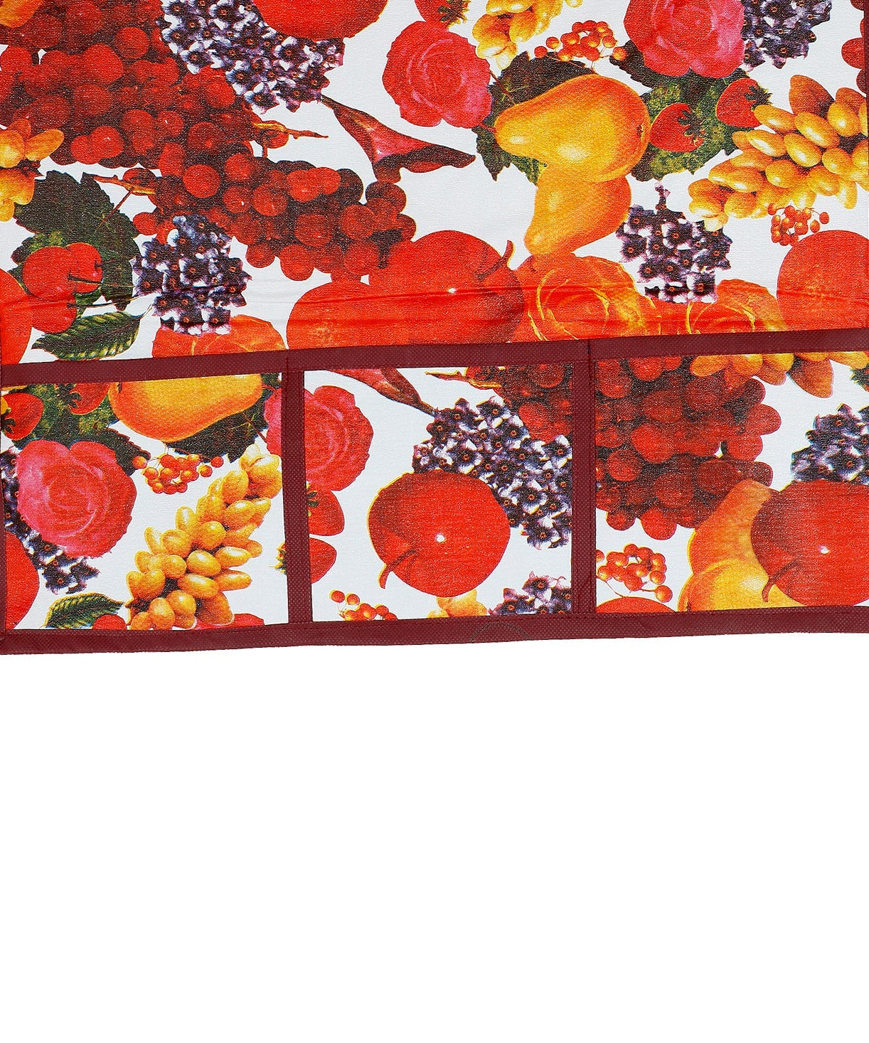 PVC decorative cover for fridge top, featuring a fruit pattern.