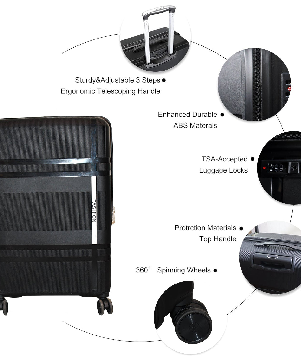 Mix Color Hard-Shell Luggage Trolley 4-Pc (set)