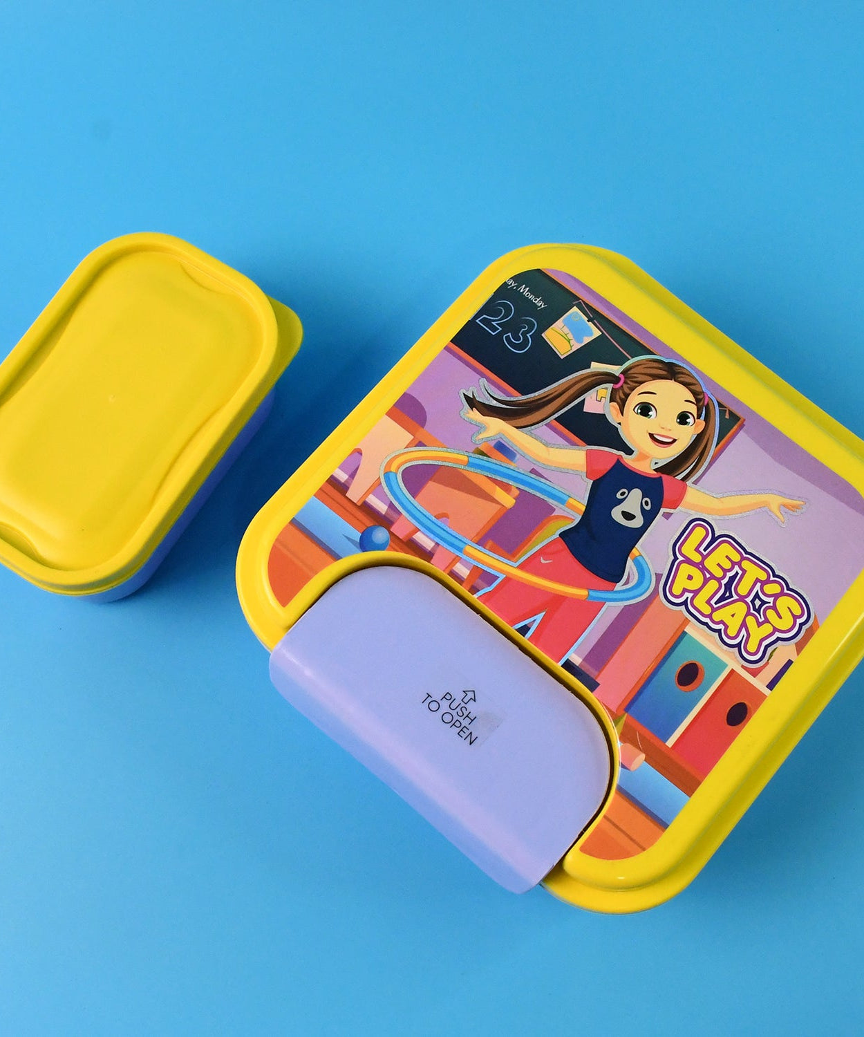 Kids Lunch Box Set with Small Inner Container, Spoon & Fork (1 Pc)