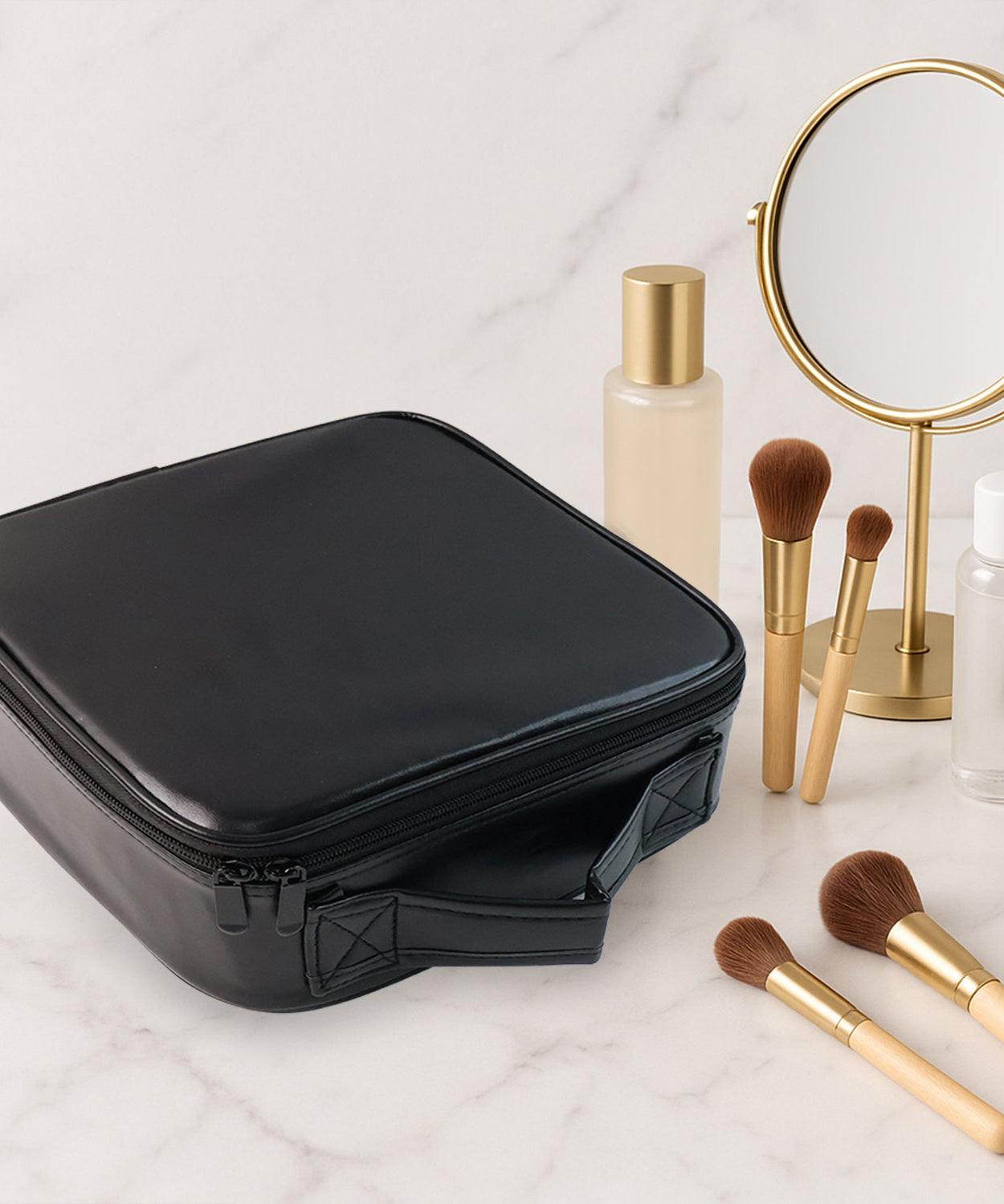 Black Premium LED Light Makeup Organizer Box (1 Pc)