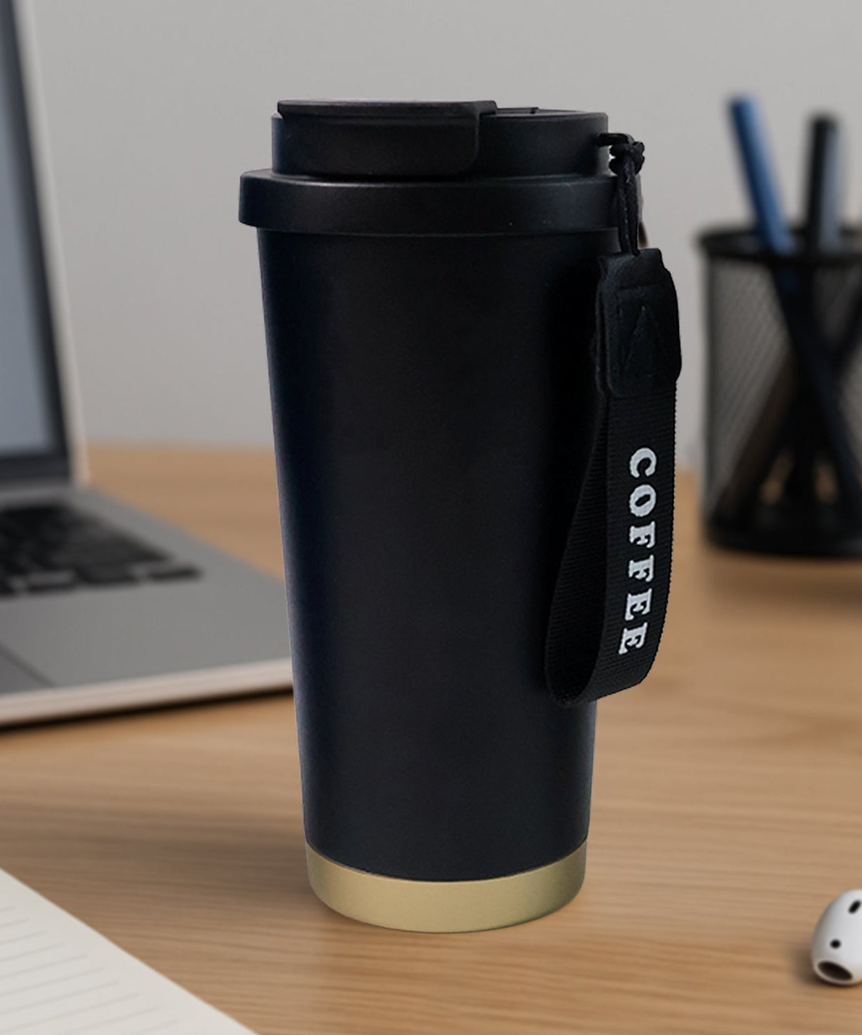 Premium Assorted Metal and Plastic Travel Mug Tumbler Cup (1 Pc / Mixed Design)