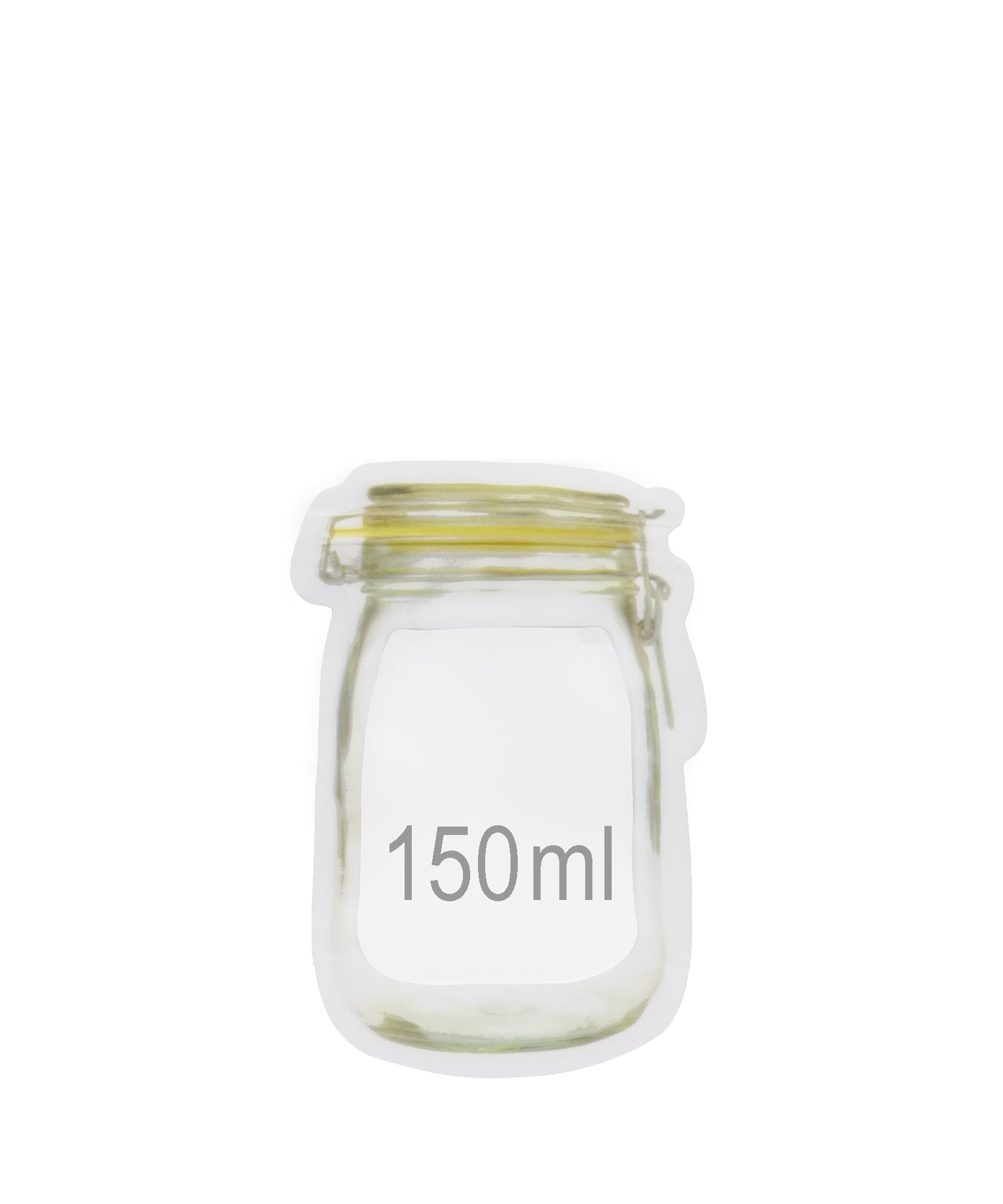 150ml airtight plastic food storage jar with zipper.