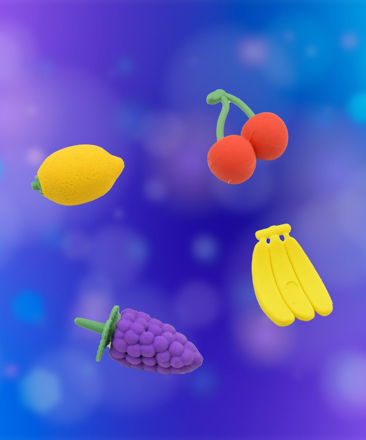 Mini Cute Vegetables and Fruits Erasers or Pencil Rubbers for Kids, 1 Set Fancy & Stylish Colorful Erasers for Children, Eraser Set for Return Gift, Birthday Party, School Prize, 3D Erasers  (4 pc Set)