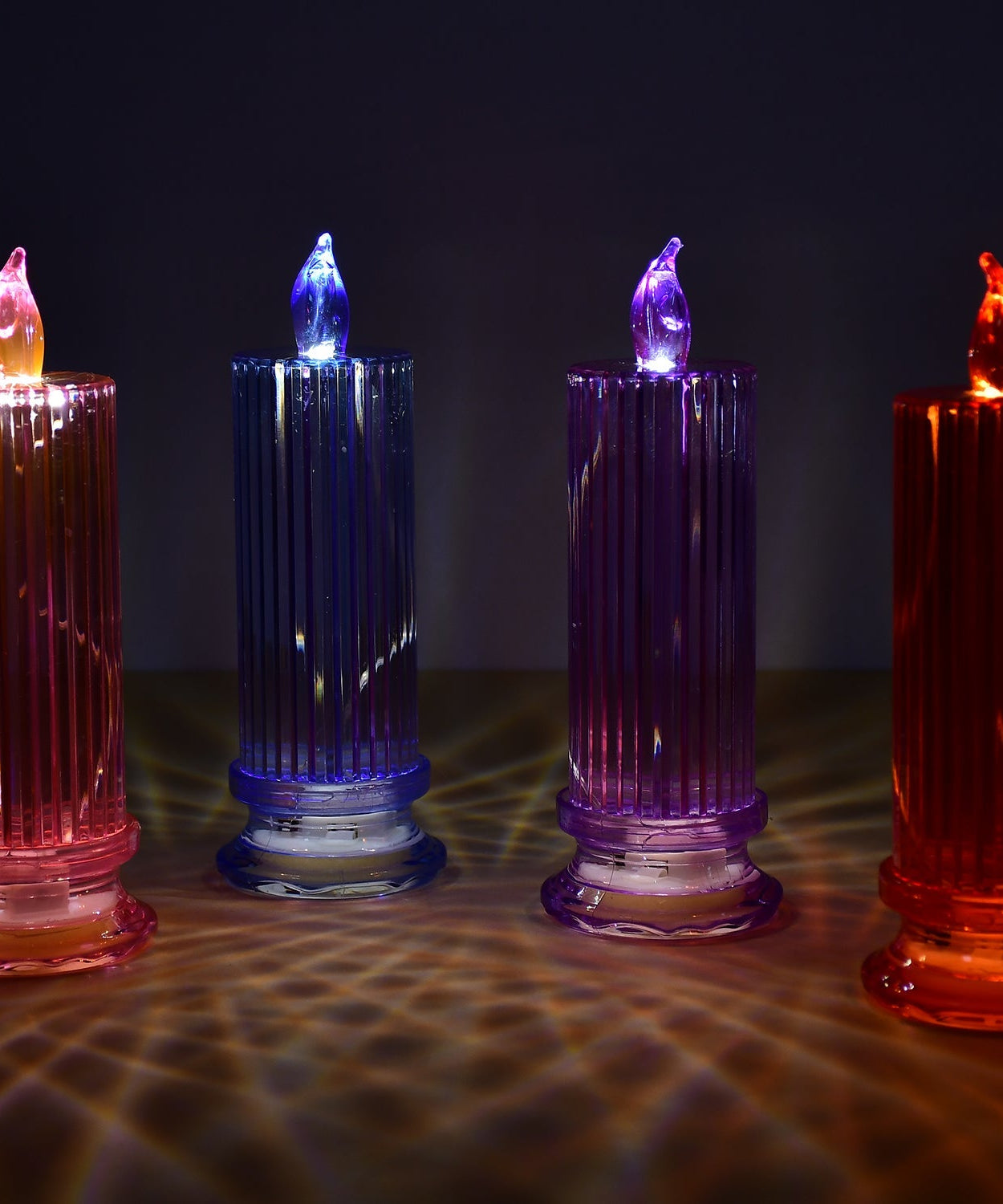 Big Simple Candles for Home Decoration, Crystal Candle Lights, Diwali (Multicolor)