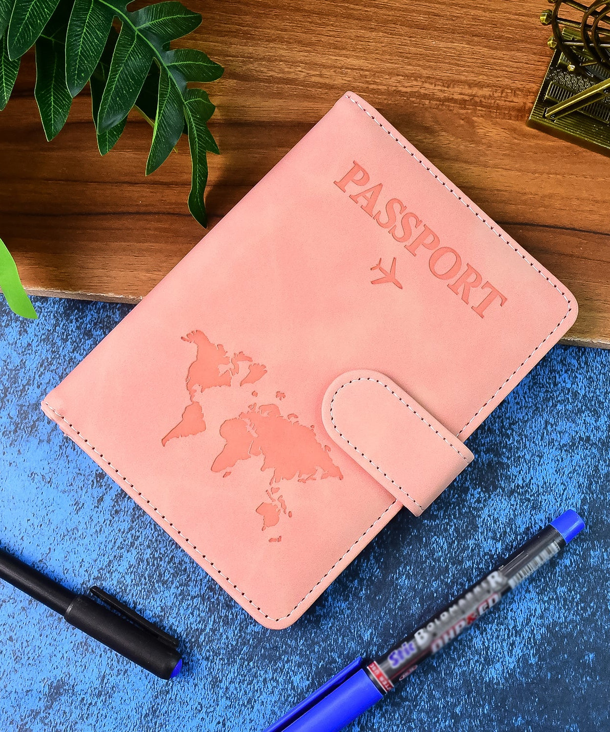 Premium World Map Design Passport Organizer Wallet