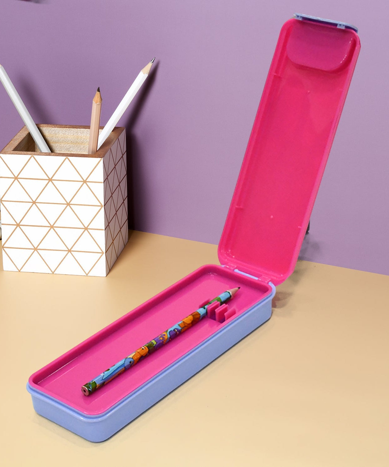 Stylish Cartoon Printed Hard Top Pencil Box for Kids (1 Pc / Mix Design)