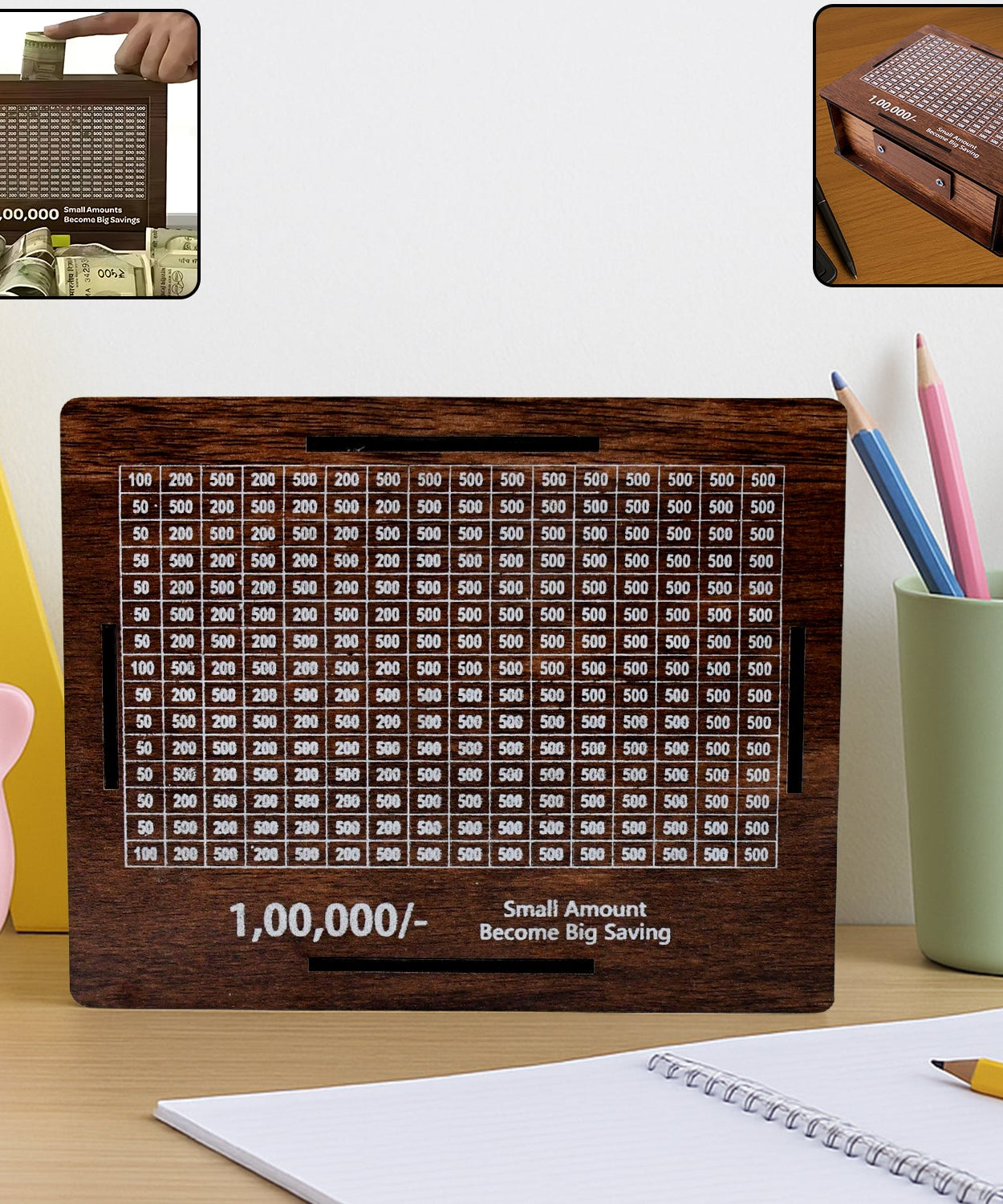 Wooden Money / Piggy Bank, Money Box (1 Pc / Pen Not Included)