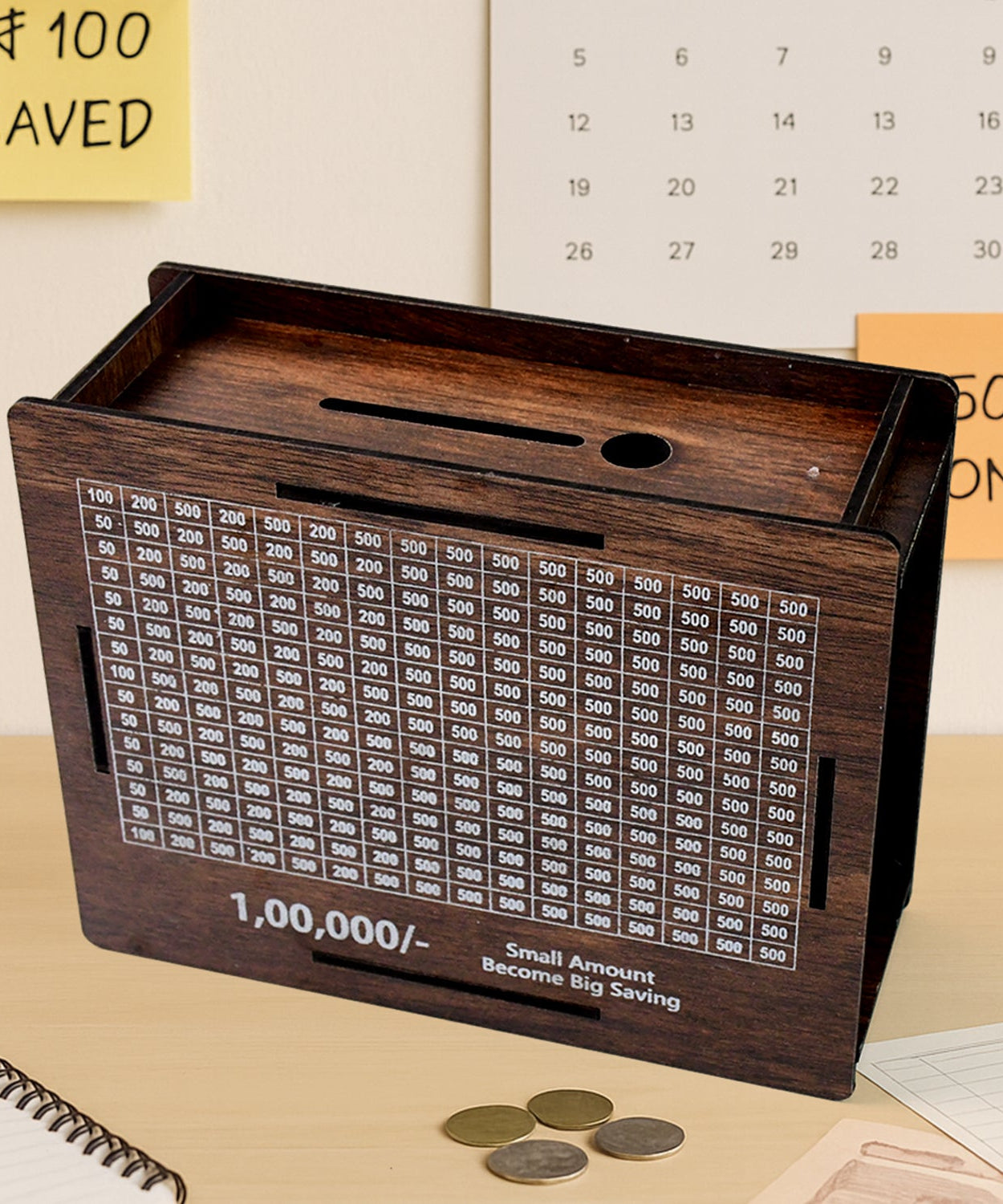 Wooden Money / Piggy Bank, Money Box (1 Pc / Pen Not Included)