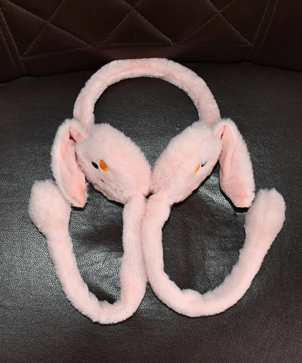Cute Jumping Rabbit Ear Plush Winter Earmuffs (1 Pc)
