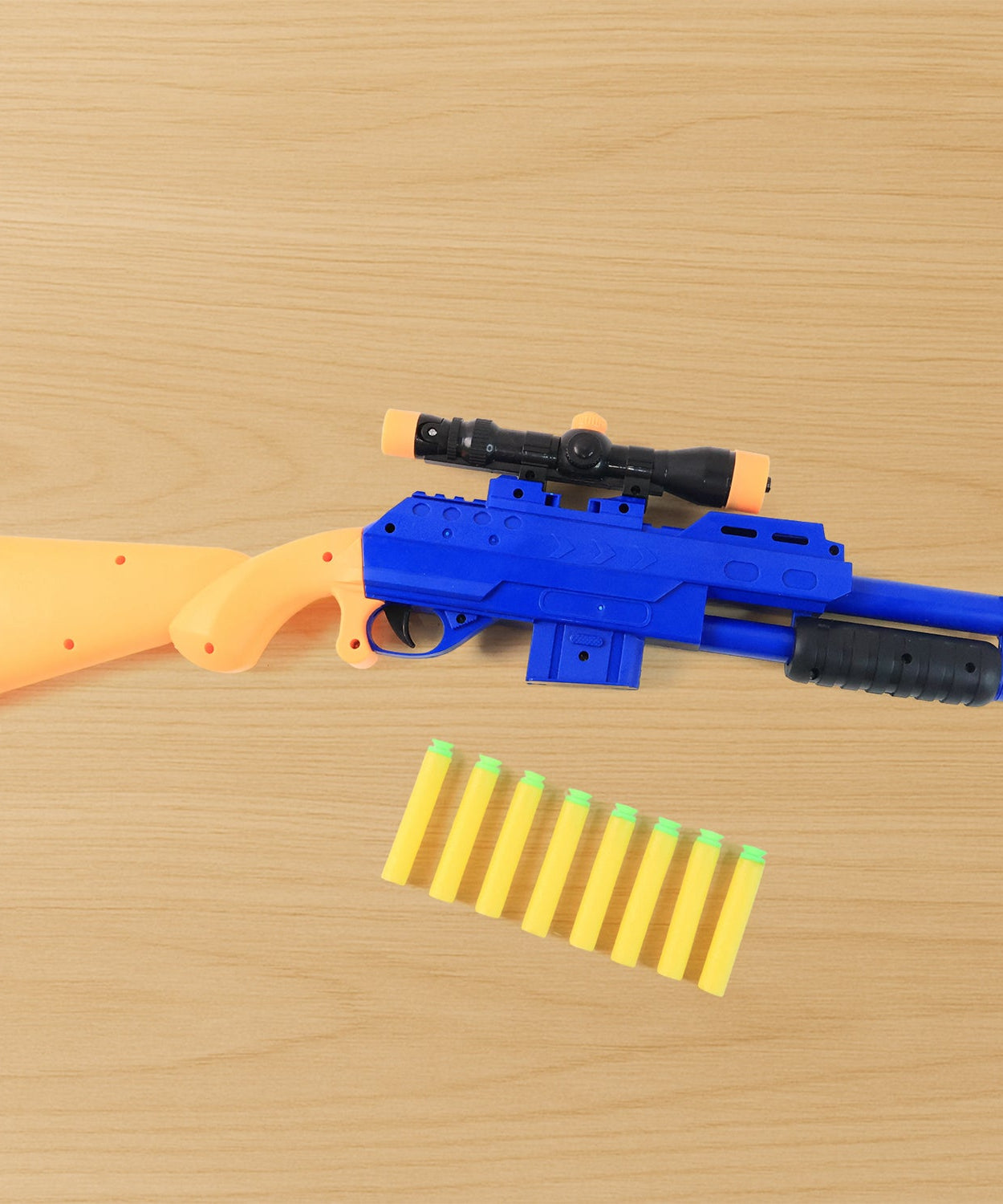 Shot Air Gun Toy with Scope and 8 Soft Foam Bullets Set