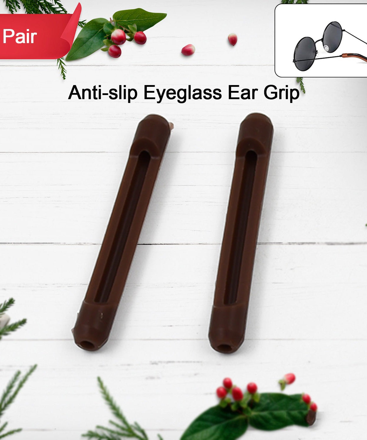 Eyeglass Anti Slip Ear Grip Soft Silicone Glasses Ear Hooks (1 Pair / Color May be Vary)