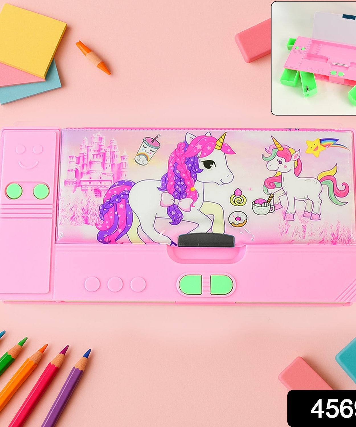 Multi Purpose Gadget Jumbo Pencil Box Compass  Jumbo 2 Side Slot Geometry Box Compass Use School , Traveling & Studio