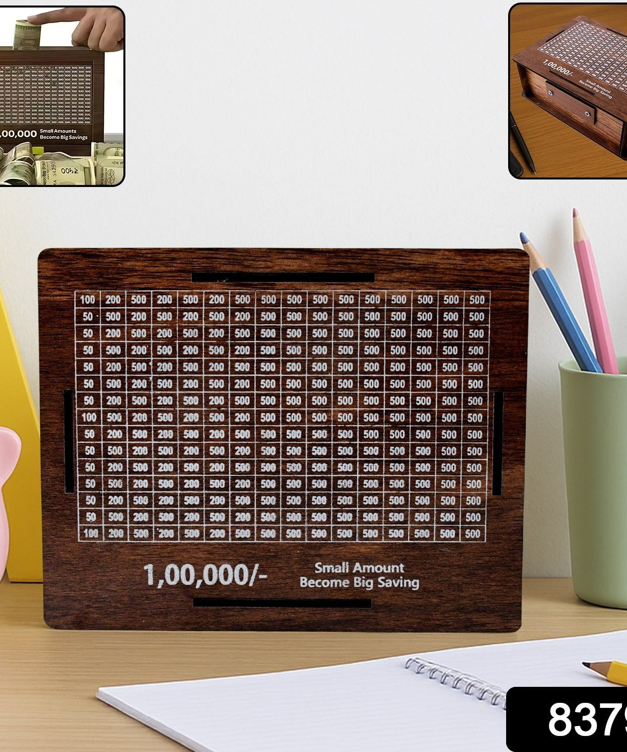 Wooden Money / Piggy Bank, Money Box (1 Pc / Pen Not Included)