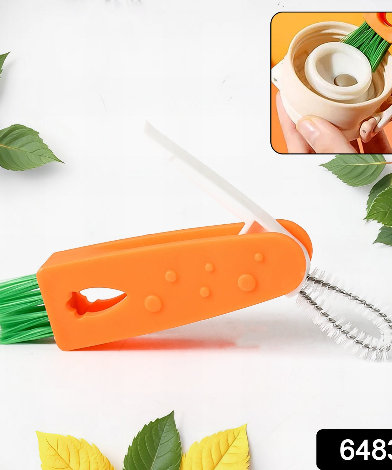 3-in-1 Multifunctional Cleaning Brush Set – Mini Bottle, Cup & Lid Cleaner (1 Pc)