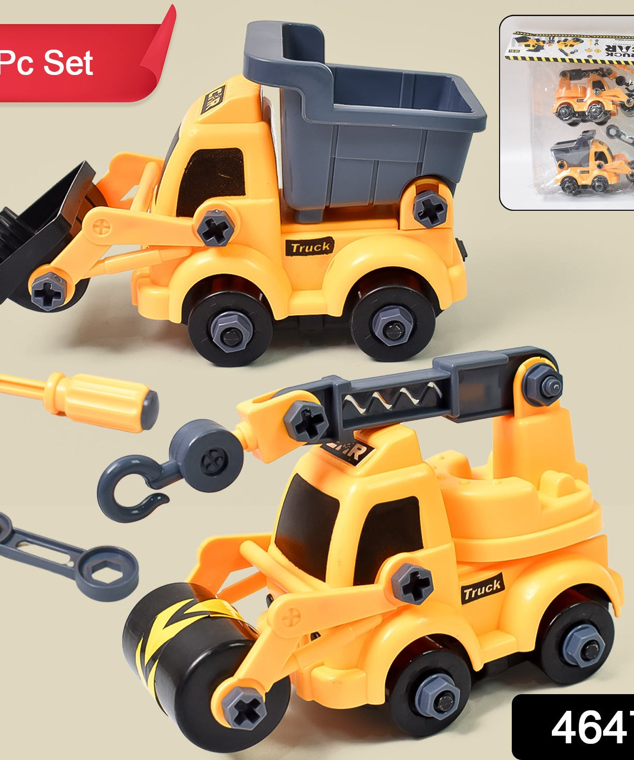 Engineering Vehicles Nut Assembly Toy – DIY Vehicle Model Set for Kids, Simulation Car Construction Toy (2 Pc Set)