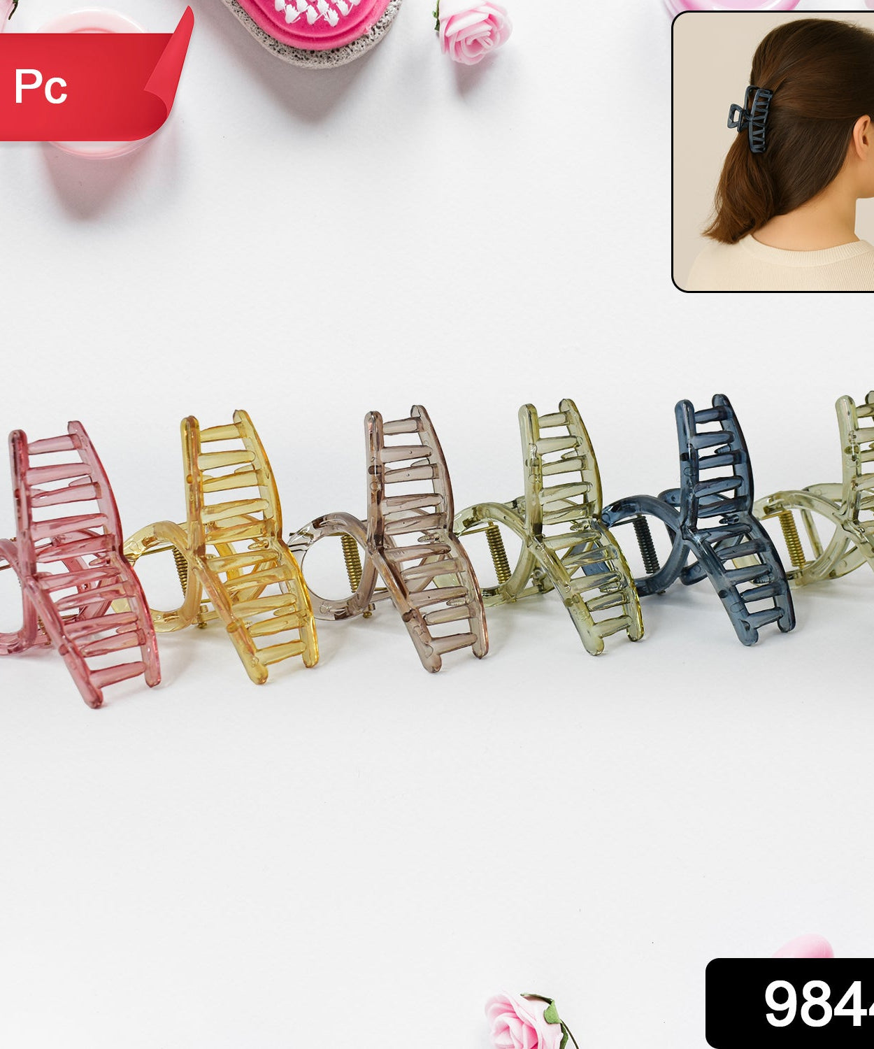 Plastic Hair Clamp Grip, Simple Matte Hair Barrette Clamp (1 Pc)