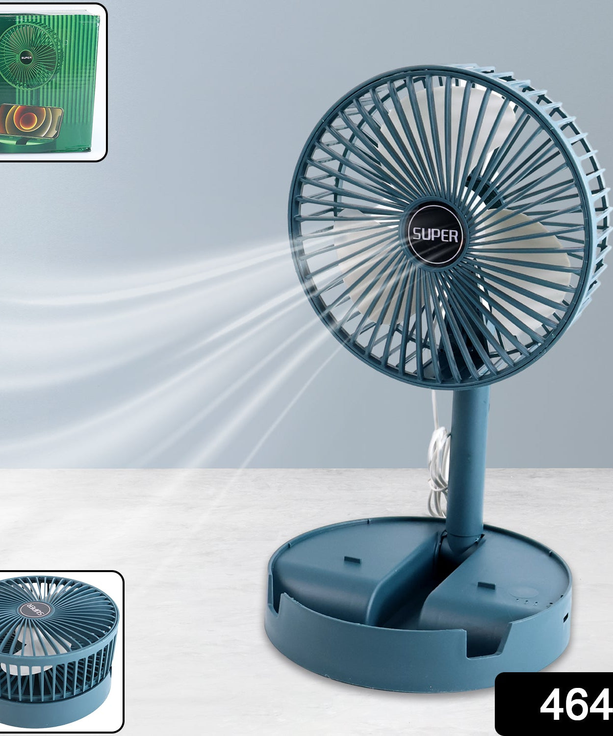 Adjustable Portable Desktop Fan - Telescopic Silent Personal Cooling for Office & Travel (Battery Not Include)