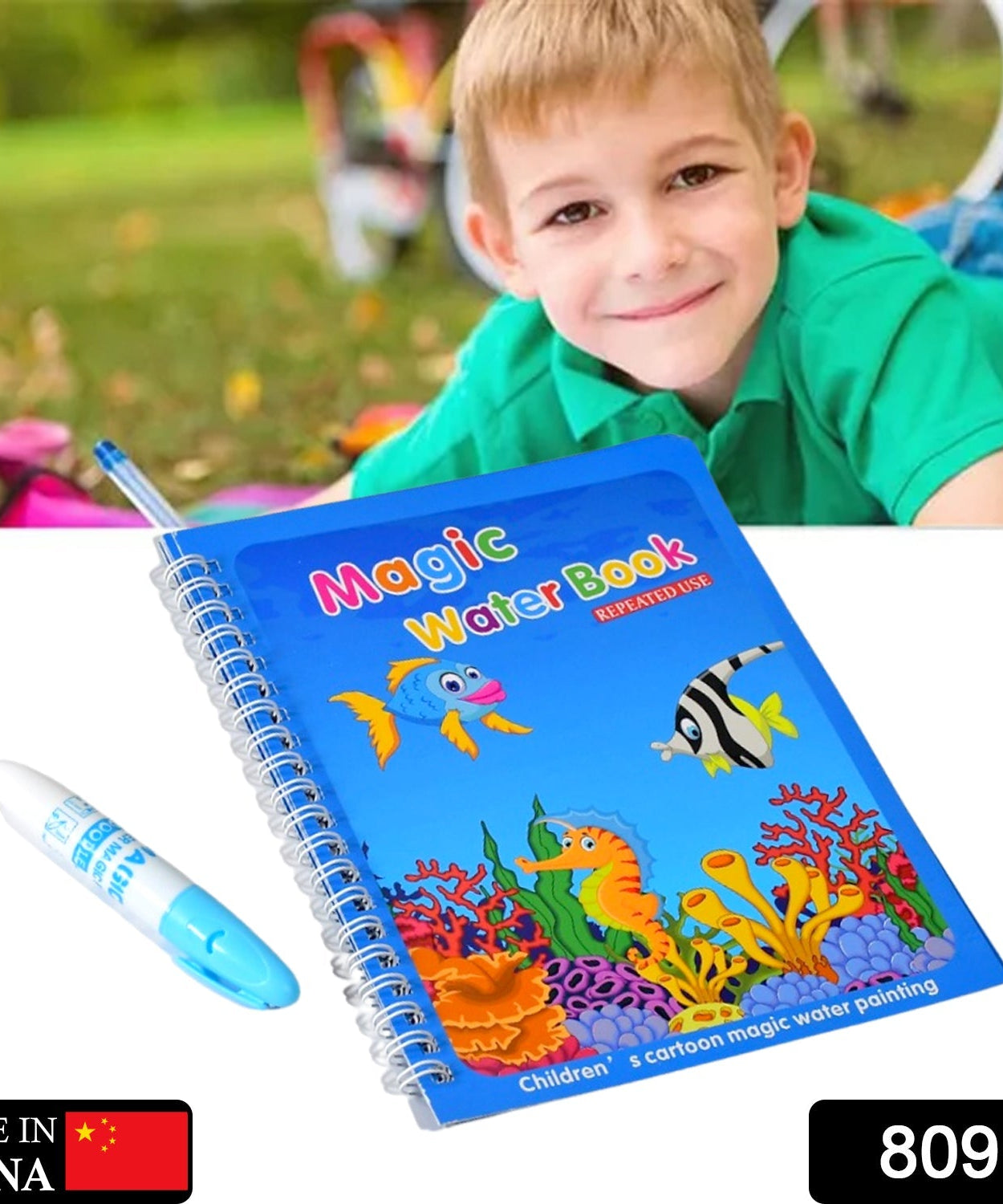 Water doodle book with magic pen