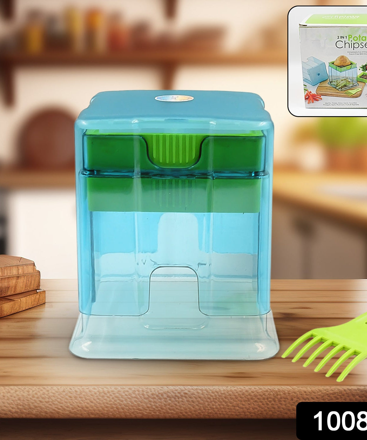 2-in-1 Potato Chipper & Slicer – French Fries Maker with Two-Blade Cutter (1 Pc)