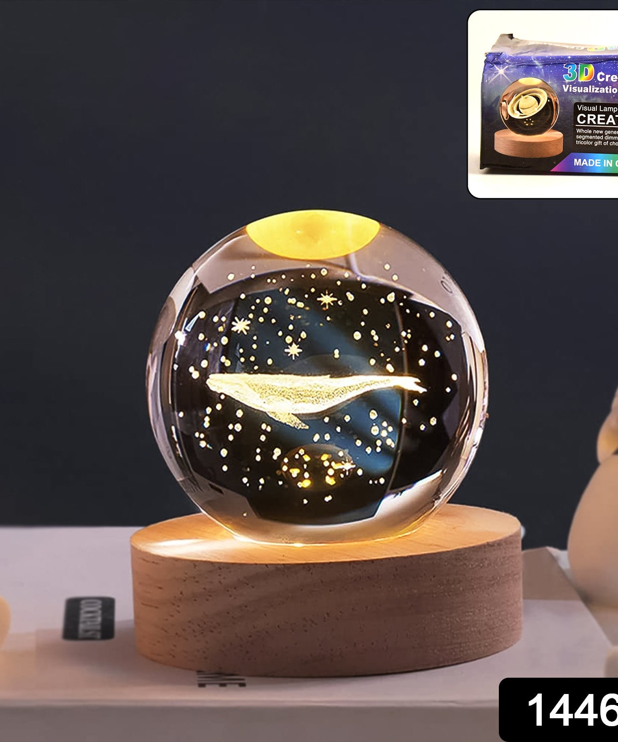 Fish 3D Crystal Ball lamps With Base (1 Pc)