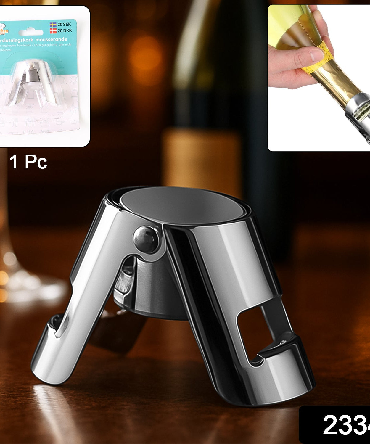 Stainless Steel Sealed Sparkling Champagne Bottle Stopper Big size