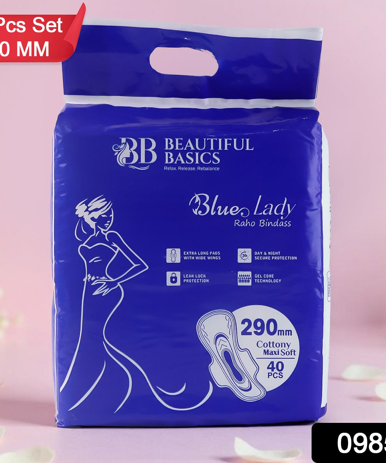 Blue Lady Extra Long Pads With Wides Wings Sanitary Pads – 290 mm, 40-Pack