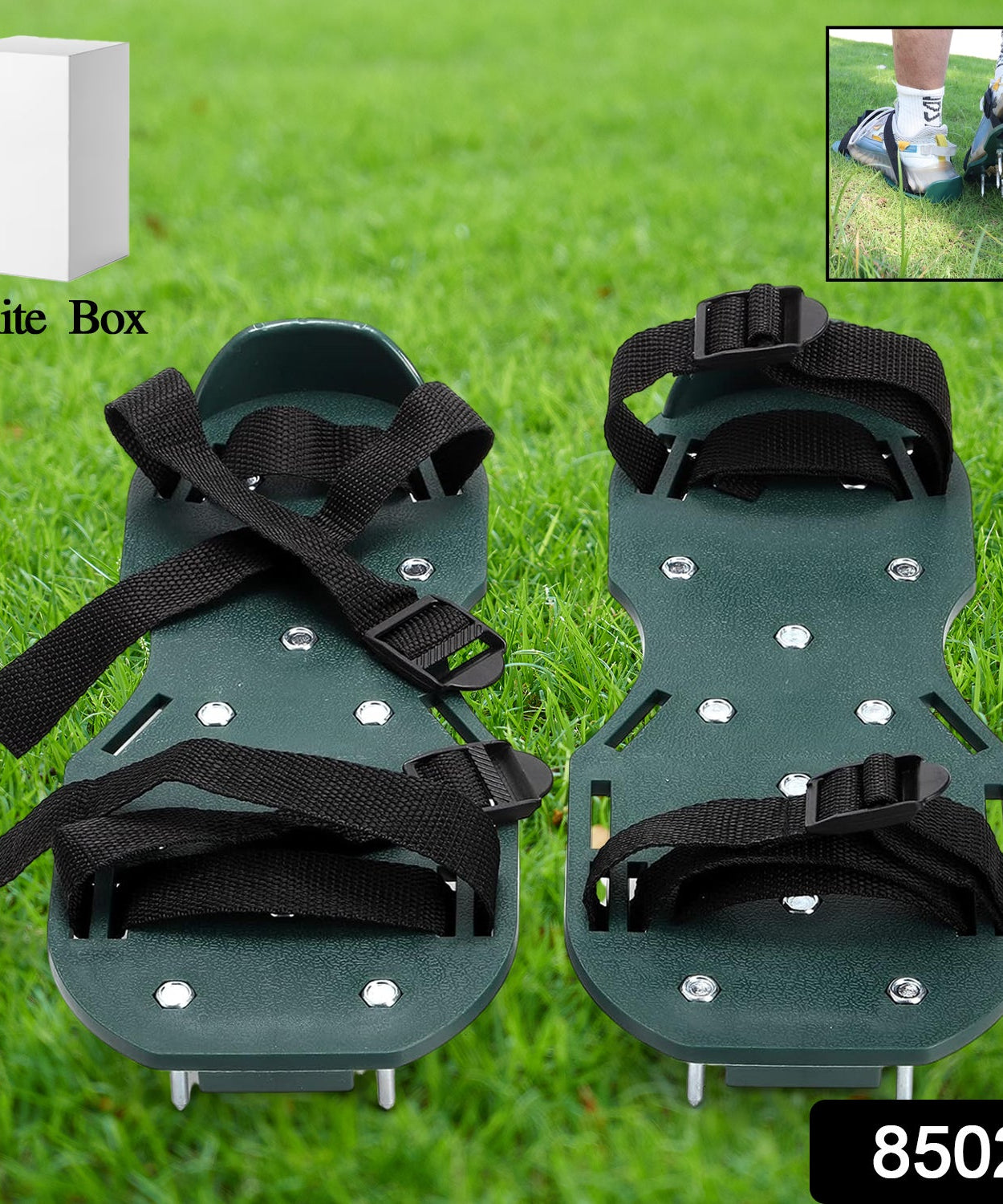 Lawn Aerator Sandals, Garden Grass Aerator Spiked Sandals Green Studded Shoes for Yard Patio Garden Excavation