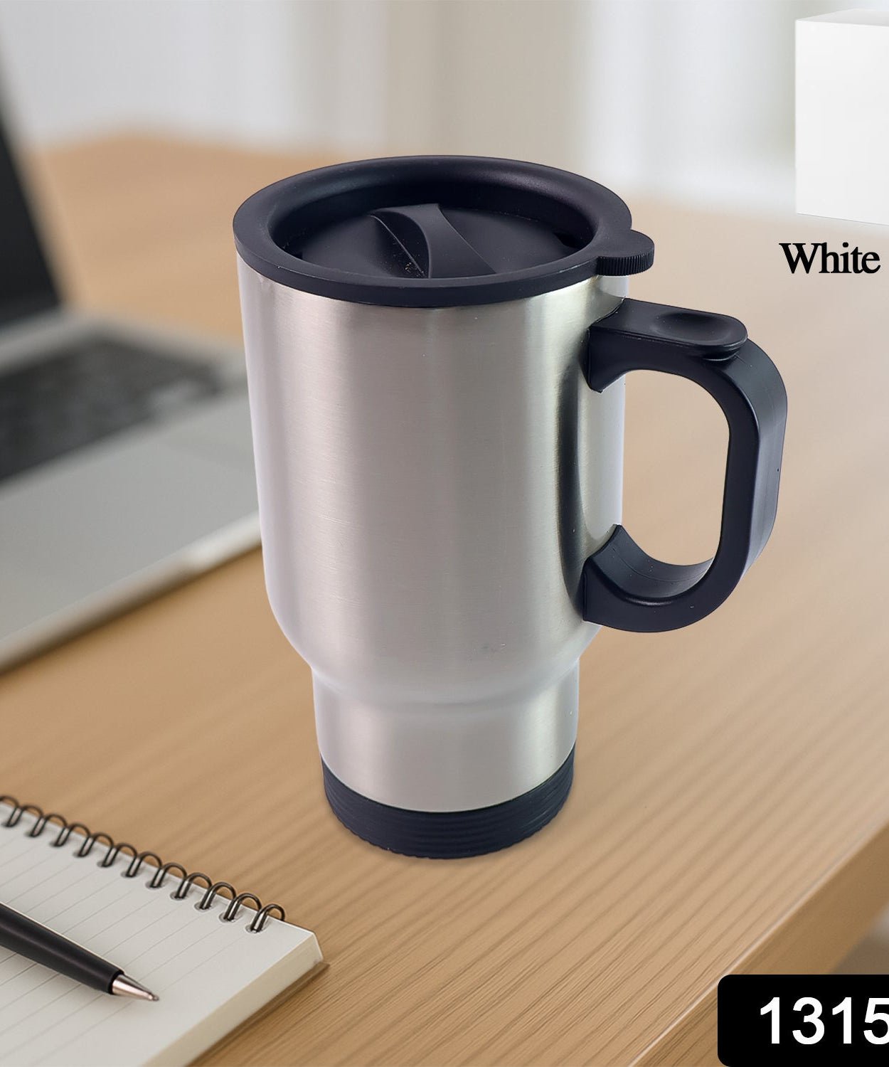 Stainless Steel Vacuum Glass Insulated Glass Coffee Cups (With Lid & Handle / 1 pc)